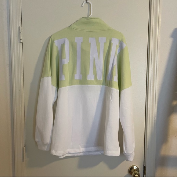 Pink FLEECE OVERSIZED QUARTER-ZIP SWEATSHIRT - Picture 3 of 4